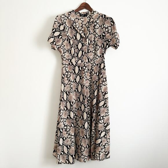 LULUS Let's Snake a Deal Collared Midi Shirt Dress Small S - Picture 4 of 11